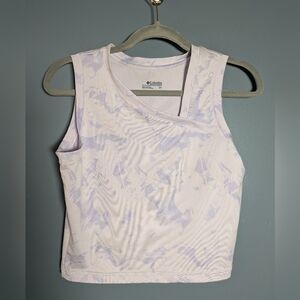 Columbia Omni Wick Light Purple Patterned Sleeveless Cropped Tank Top Womens S